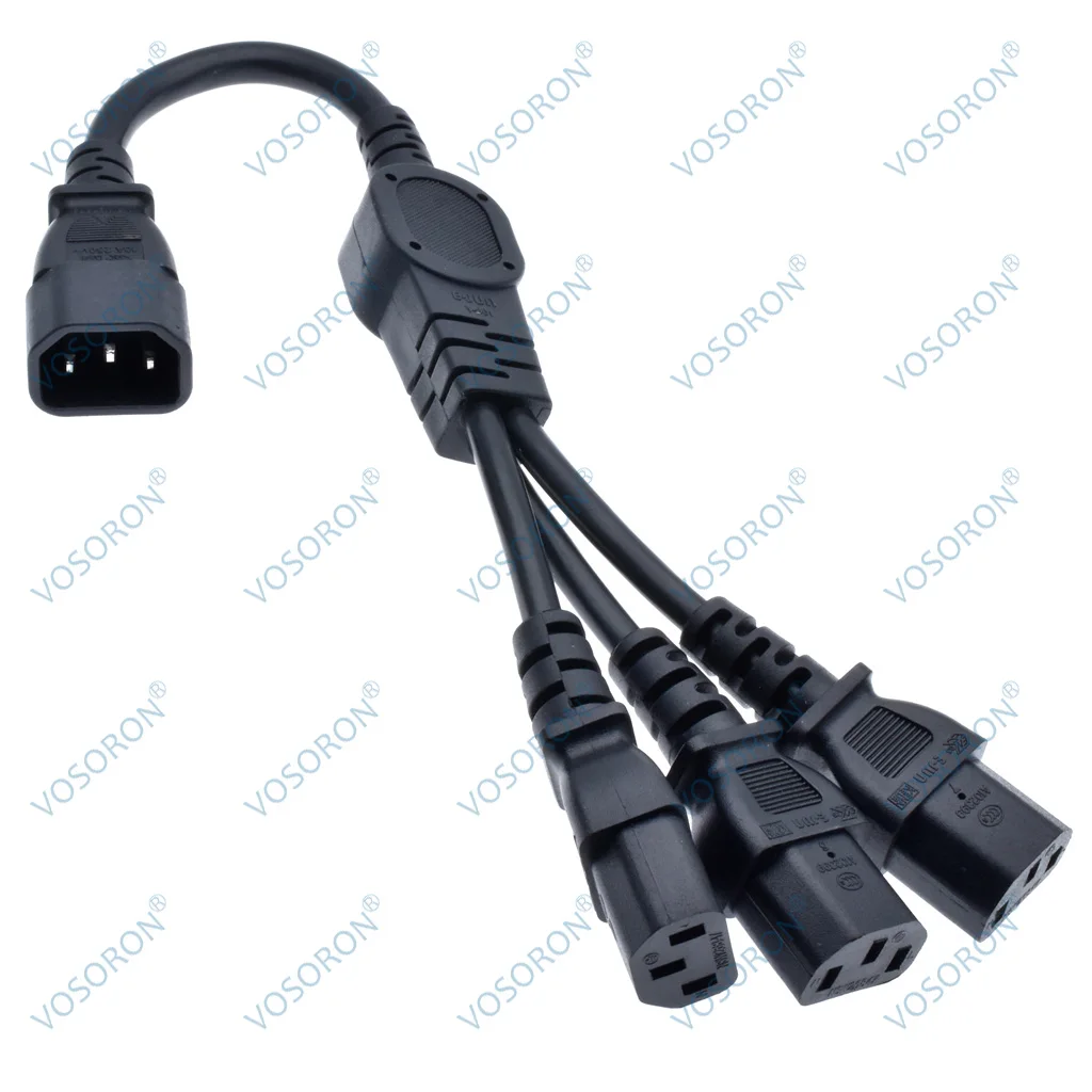 30cm UPS Server IEC 320 C14 to 3X IEC 320 C13 Y Splitter Extension Power Cord 