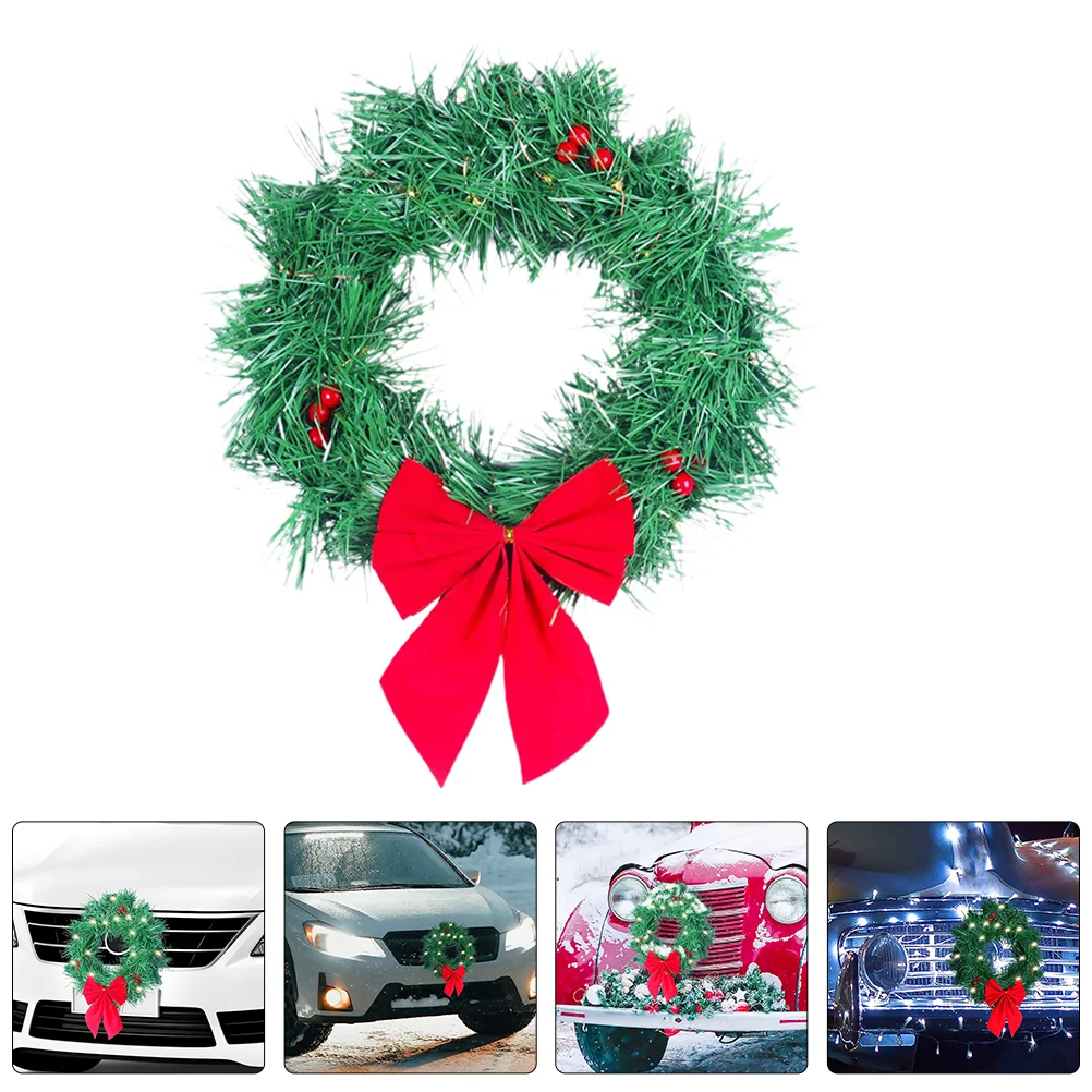 

Car Christmas Wreath Cars Wall Decoration Xmas Garden Ornament Front Door Hanging Flash Office