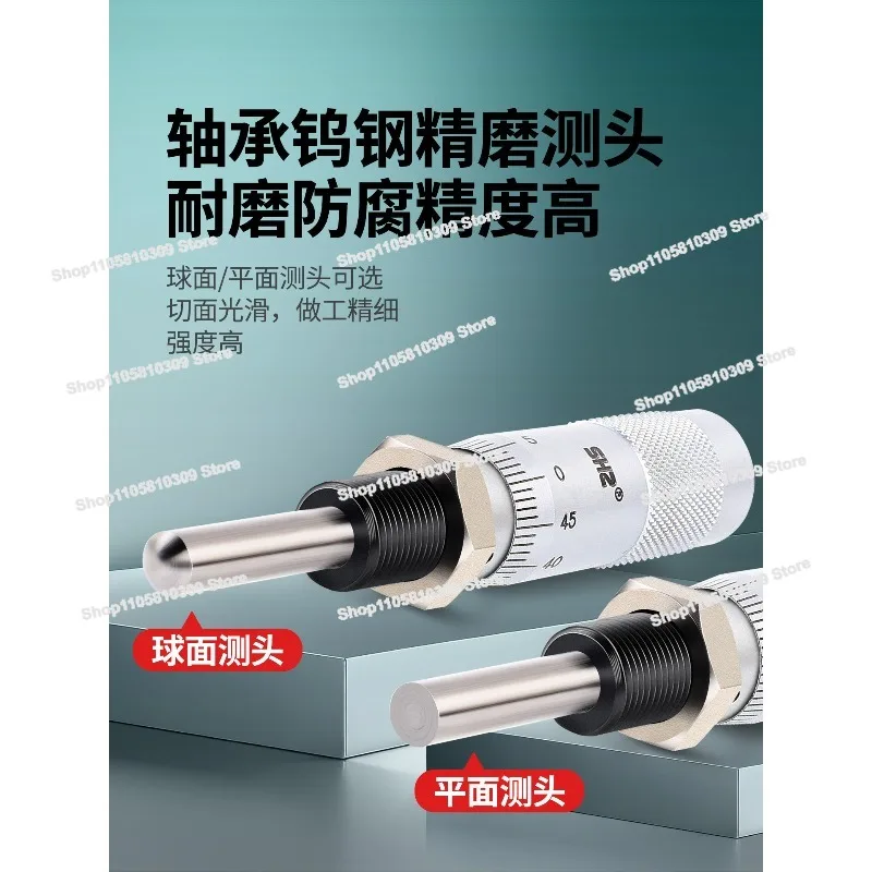 Micrometer Micrometer Head 0-6.5 0-13mm 0-25mm Differential Head with Mounting Nut Micrometer, Round Flat Head