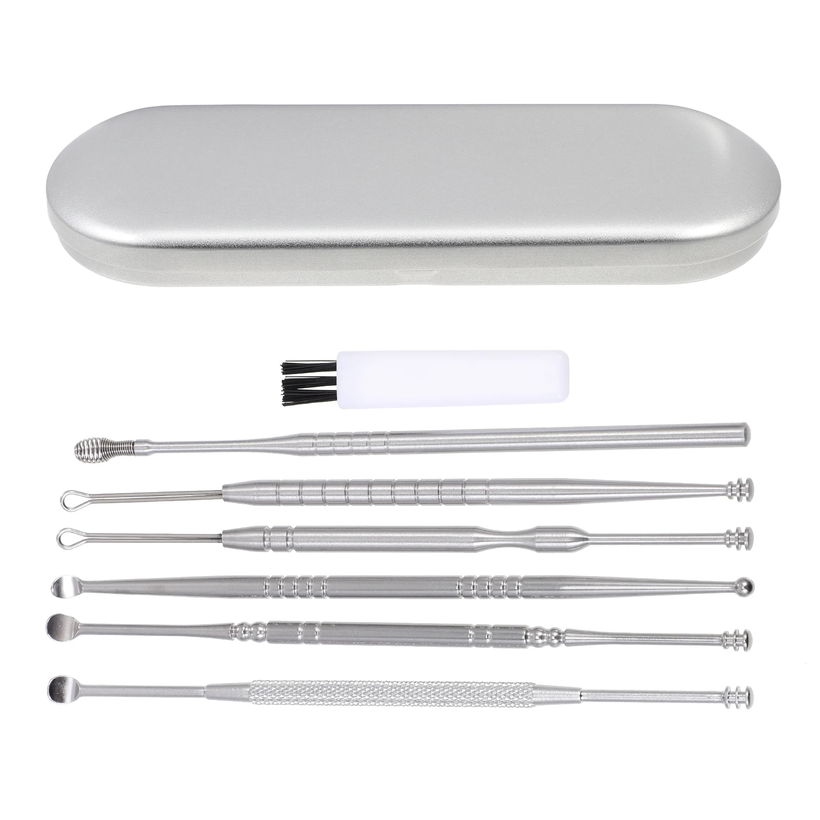 

1 set Stainless Steel Ear Cleaning Tools Set Scoop Remover Portable Ear Picks Hygienic Travel Daily Care