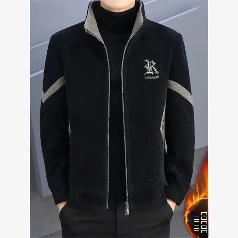 

Мужское шерстяное пальто, повседневное тепло, гарантированное осенне-зимнее модное пальто из полиэстера, на подкладке из кроличьего меха