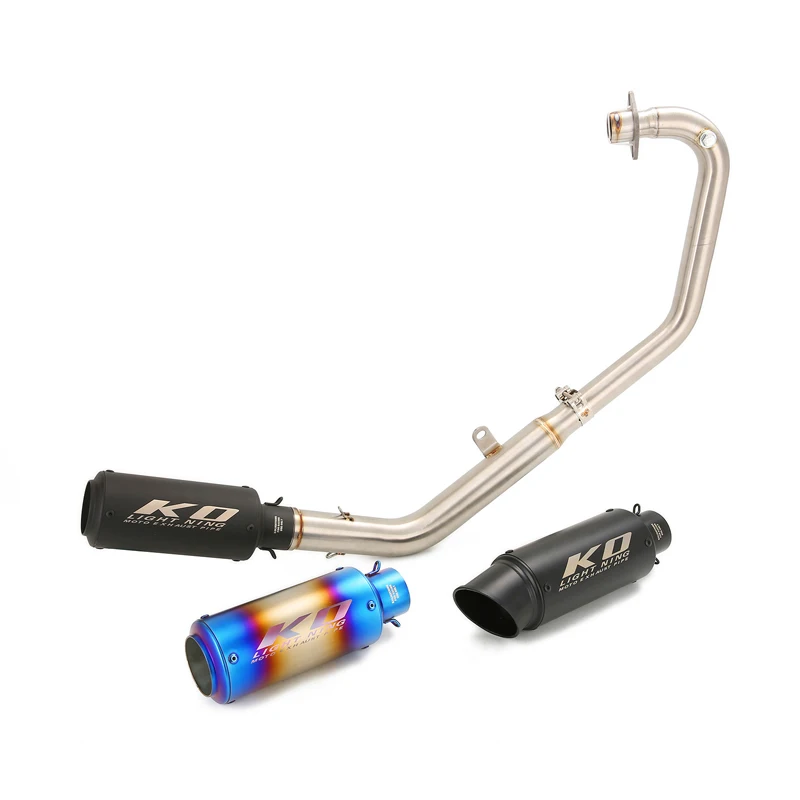 

For LIFAN KPT200 2019-2025 KPM200 2021-2025 Motorcycle Exhaust System Header Pipe Stainless Steel Slip On 51MM Muffler Baffle