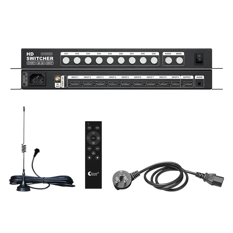 AMS-QMV-H9 HD-Compatible Seamless Switching Controller 9 In 1 Out Lcd Led Video Wall TV Screens 4K HD Multiviewer