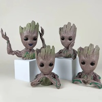 Guardians Of The Galaxy Groot Cute Tree Flowerpot Pen Pot Figure Model Toys Christmas Gifts For Kids Office Decoration Gift