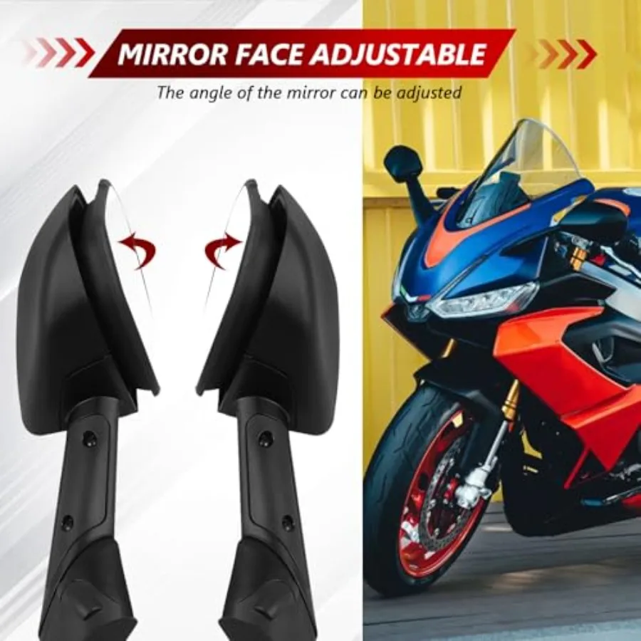 استبدال مرآة الرؤية الخلفية الجانبية للدراجة النارية لـ RS660 RSV4 20212023 موديل أسود بلمسة نهائية معززة للرؤية الهوائية #3
