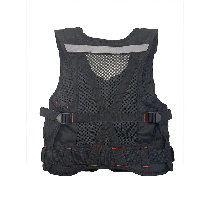

Tool vest waterproof and wear-resistant Oxford cloth cache tool vest with reflective strip multi-functional tool pocket