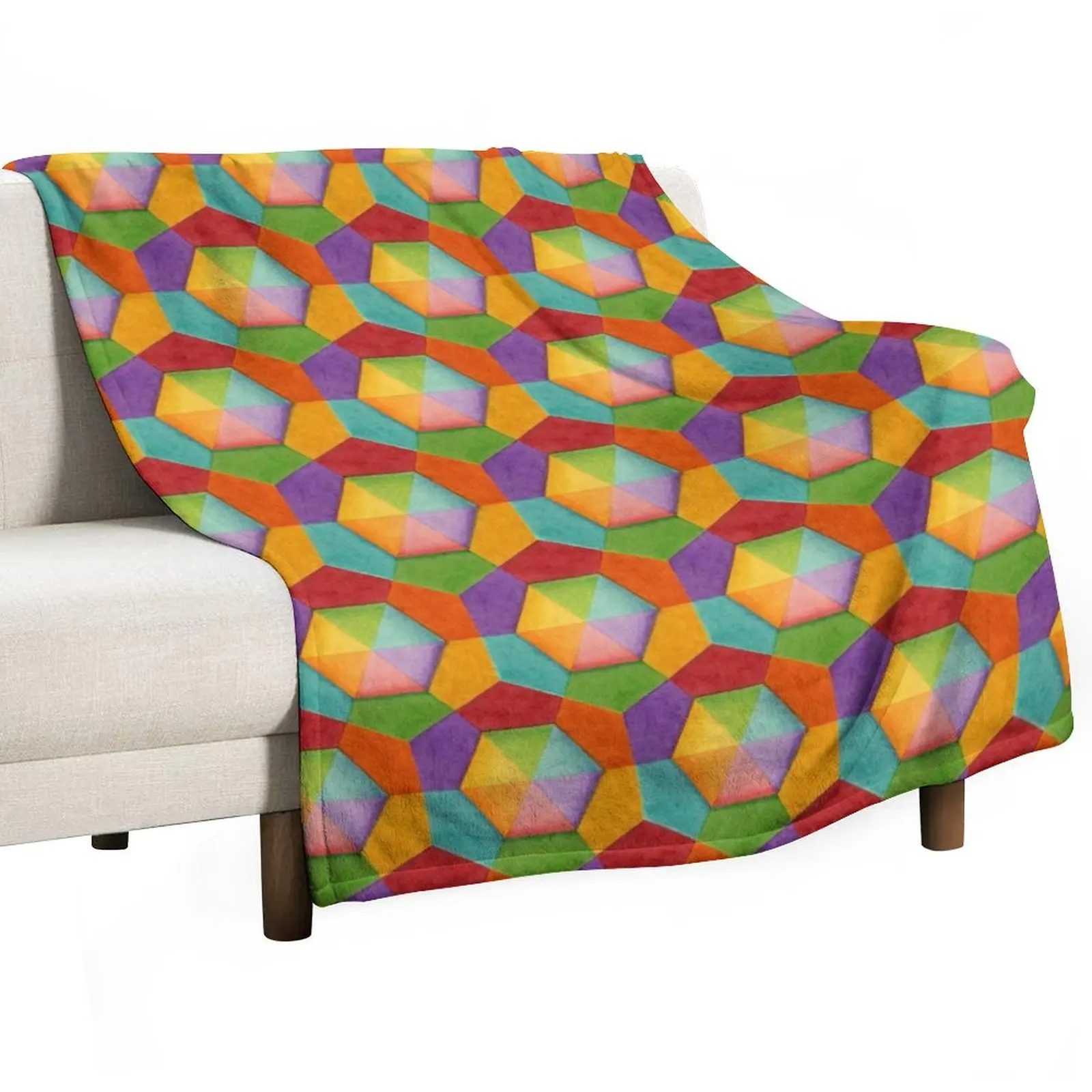 

Rainbow Geometric (smaller scale) Throw Blanket Blankets For Bed funny gift Blankets