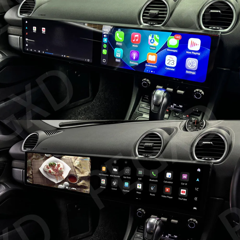 Dual 12.3 Inch RHD For Porsche 718 Boxster 2016-2023 Screen CarPlay  Car RadioNavigation Multimedia Player Head Unit