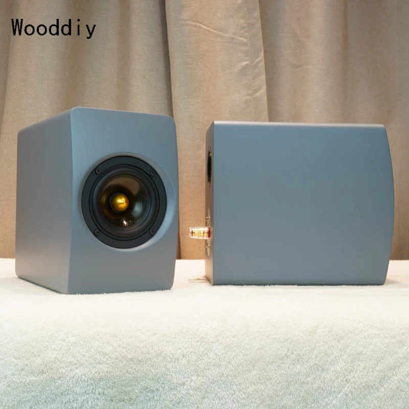 Wooddiy Hifi Altavoz de rango completo de 4 pulgadas Caja vacía Un par Radian Color puro LS4 Gris Blanco Negro