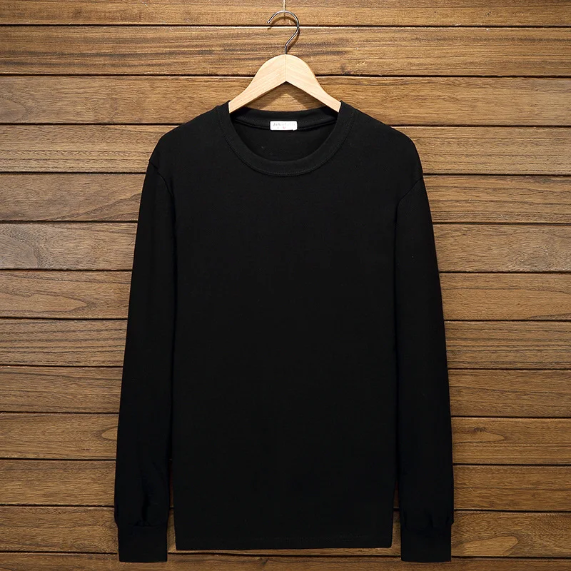 M-10XL Trendy Large Size Solid Men's Long Sleeve T-shirt Spring Autumn Winter Big Size Men Clothing image 3