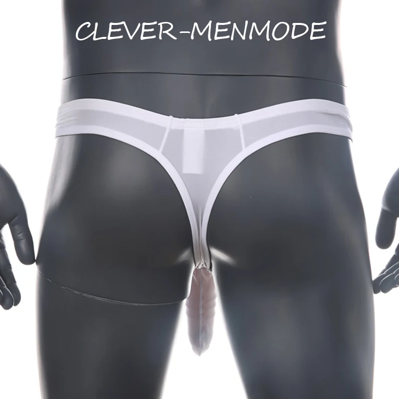 Ropa interior Sexy para Hombre, Tanga de vaina de pene de Nariz de elefante larga, bragas sin entrepierna trasera en T, lencería erótica para