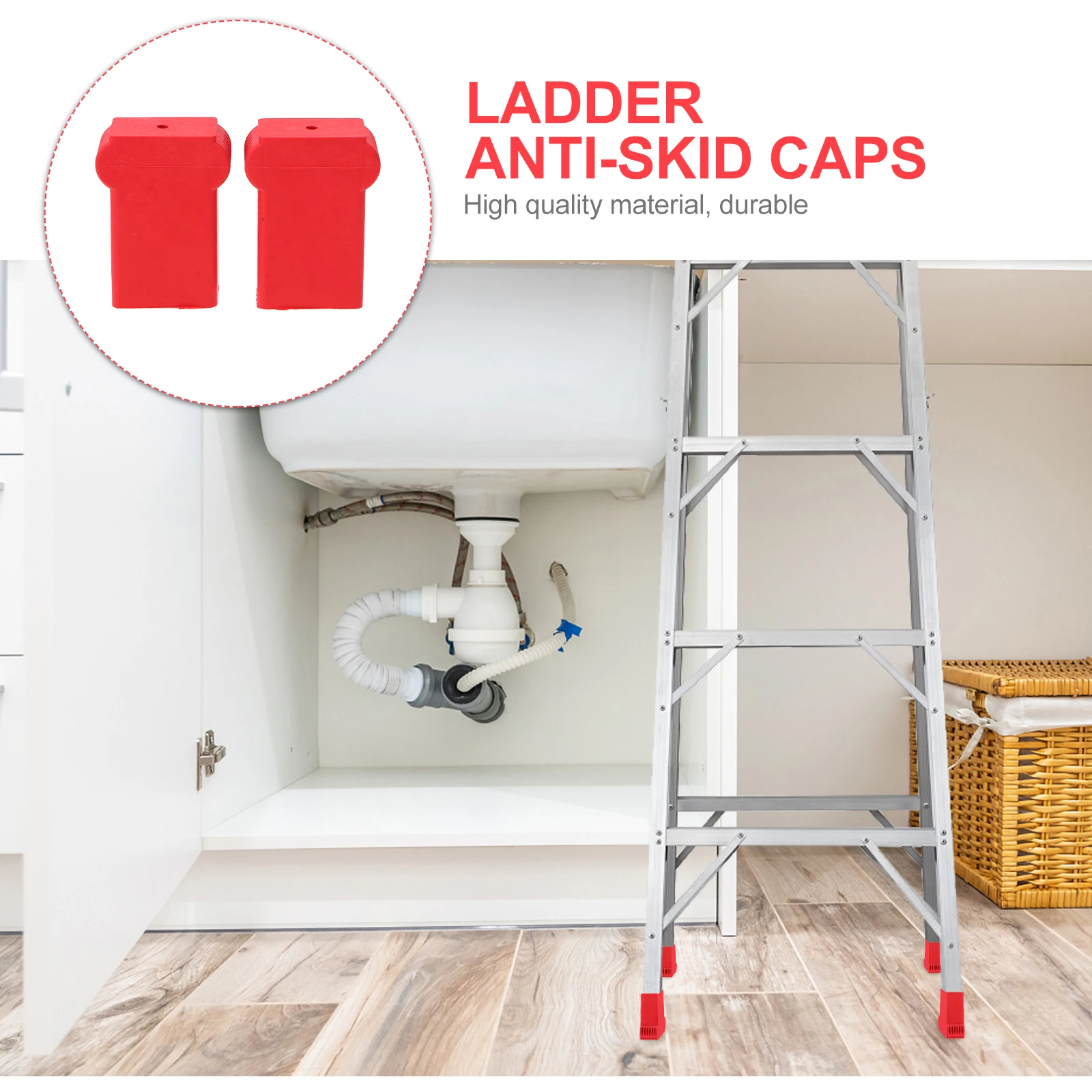 

2pcs Cap Protector Non-slip Pads Anti-skid Cover Floor Protection Durable Ladder Covers Construction Tools Practical Easy