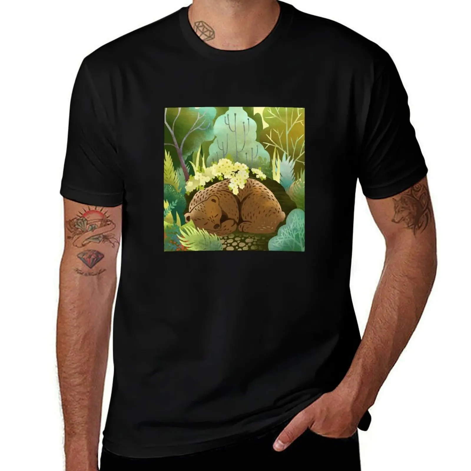 Bear Nest T-Shirt Basic Breathable Solid Color T-Shirt