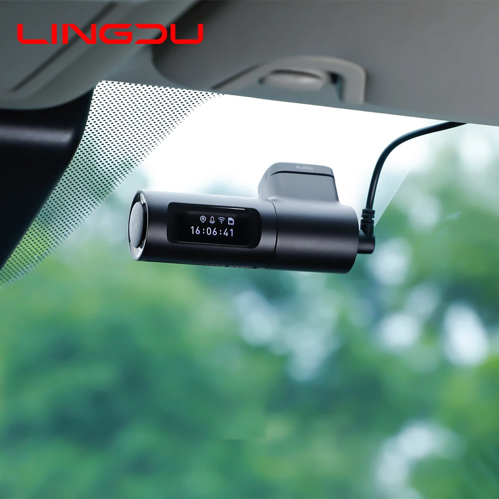 LINGDU 2.5K Dash Cam D100 Car DVR Built-in GPS WIFI 0.96'' Screen Car Camera Smart APP Voice Control Parking Mode Video Recorder