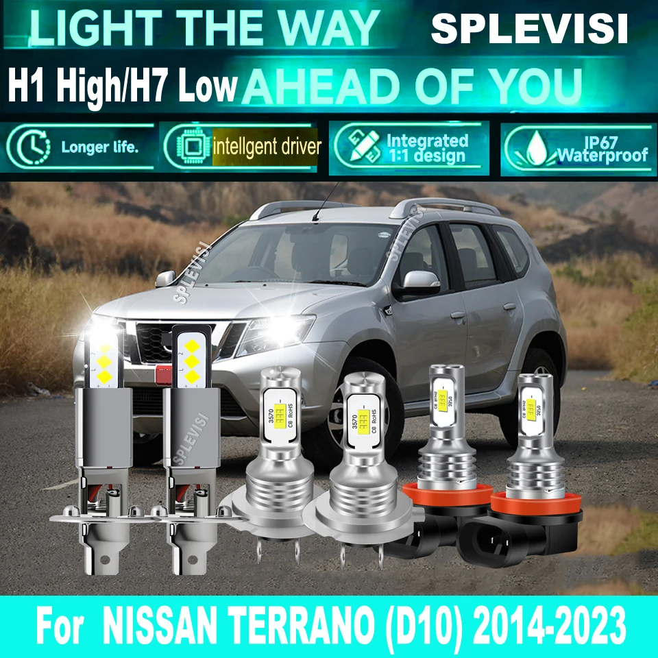 

H1 H7 711 LED Headlight Foglight seamlessly into lamp housings For NISSAN TERRANO (D10) 2014 2015 2016 2017 2018 2019 2020-2023