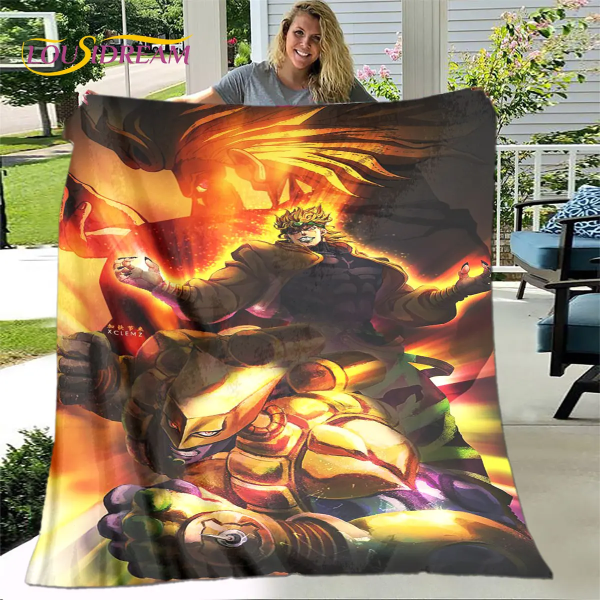 Anime  jojo's Bizarre Adventure Soft Plush Blanket,Flannel Blanket Throw Blanket for Living Room Bedroom Bed Sofa Picnic Cover
