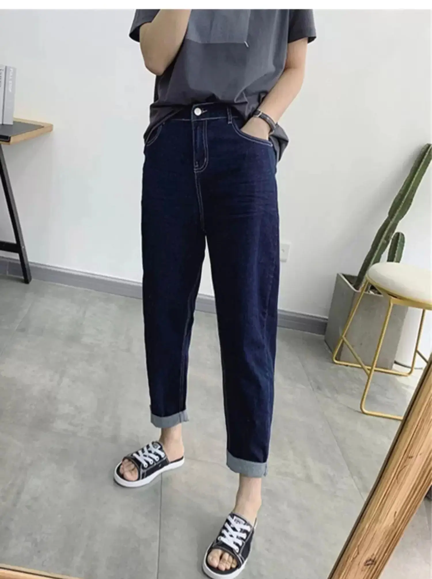 

Широкие брюки для девочек, женские весенние легкие шифоновые брюки с оборками, хипстерские дышащие эстетические шикарные плиссированные брюки для отдыха, простые