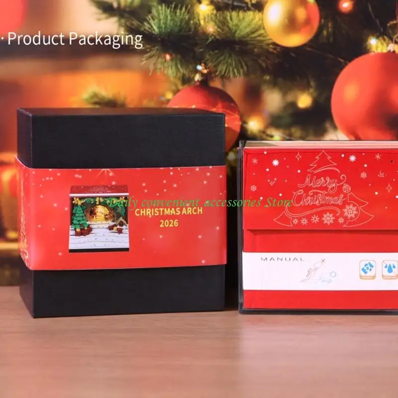 97QB ธีมคริสต์มาสปี 2026 ฉีกปฏิทินศิลปะกระดาษรีไซเคิลการออกแบบเรืองแสง 3 มิติ