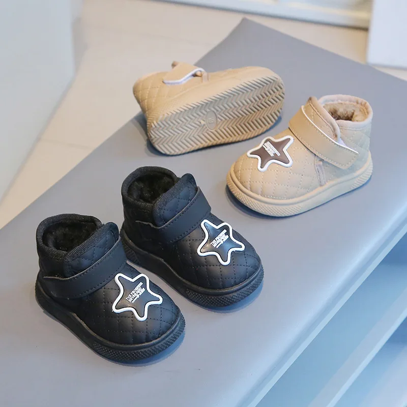 أحذية أطفال شتوية 2025 مقاومة للماء من الجلد أحذية قطنية دافئة أحذية مضادة للانزلاق #2