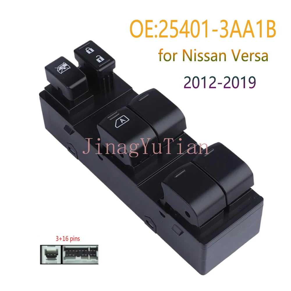 

Window Switch for Nissan Versa 2012 2013 2014 2015 2016 2017 2018 2019 Car Accessories 254013AA1B Electric Lifter Control Button
