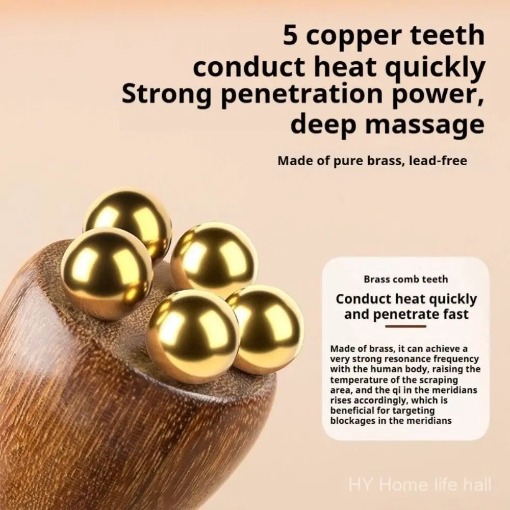 Durable Lotus Pod Eye Massager Roller 5 Teeth Wooden Eye Scraping Tendon Stick Mini Skin Care Tool for Relieve Facial Fatigue