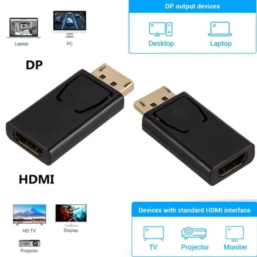 1080P DisplayPort To HDMI-compatible Adapter Converter Display Port Male DP To Female HD TV Cable Adapter Video Audio for PC TV