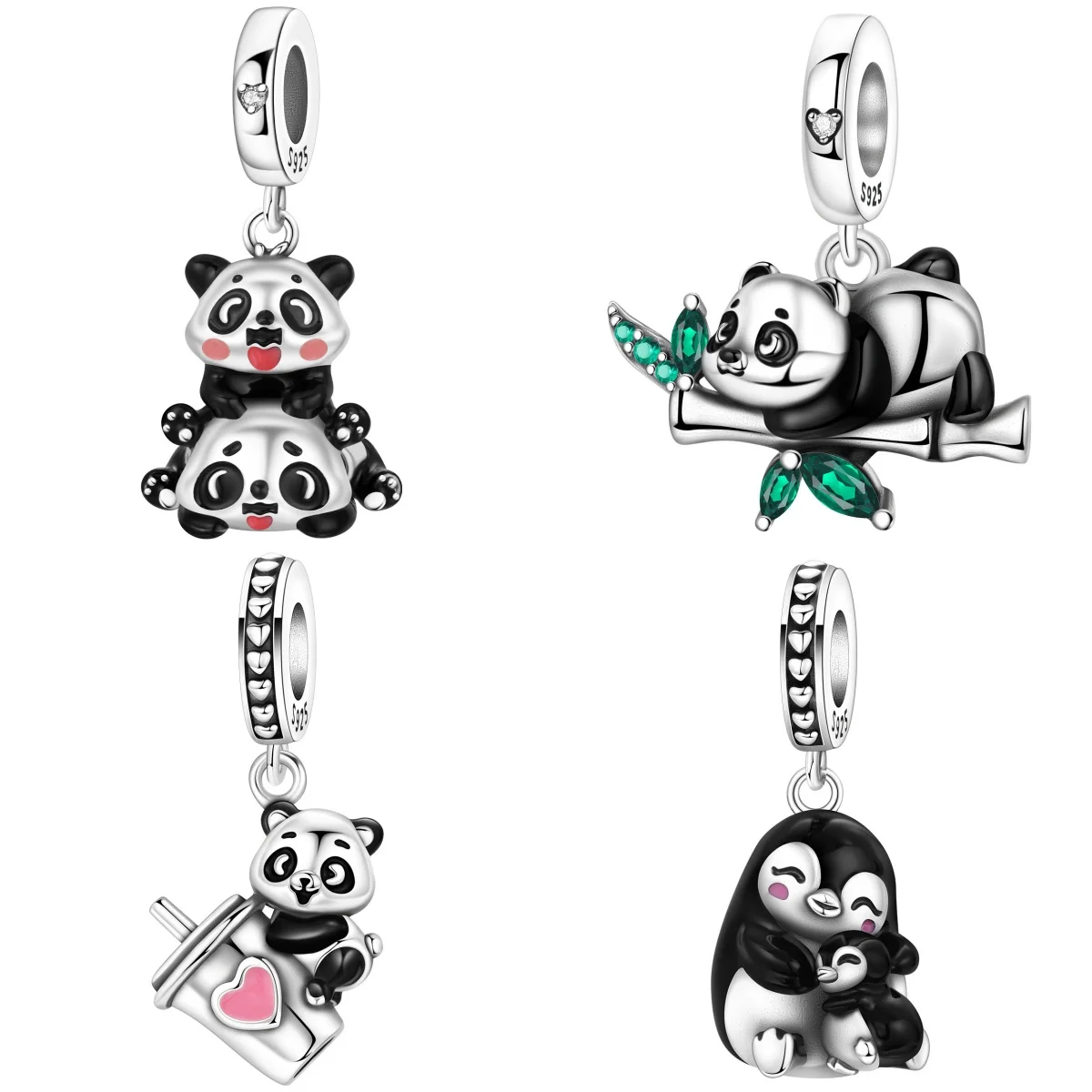 

PANPOKI стерлингового серебра 925 пробы, милые бусины в виде панды и животных, оригинальные подвески, браслет, очаровательные ювелирные изделия, вечерние, сделай сам, модные подарки