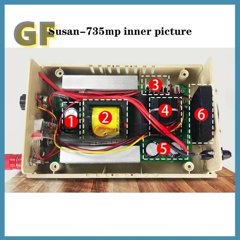 SUSAN-735MP Full Current Limiting Protection Intelligent Pulse 1200W High-power Mixing Inverter Electronic Booster