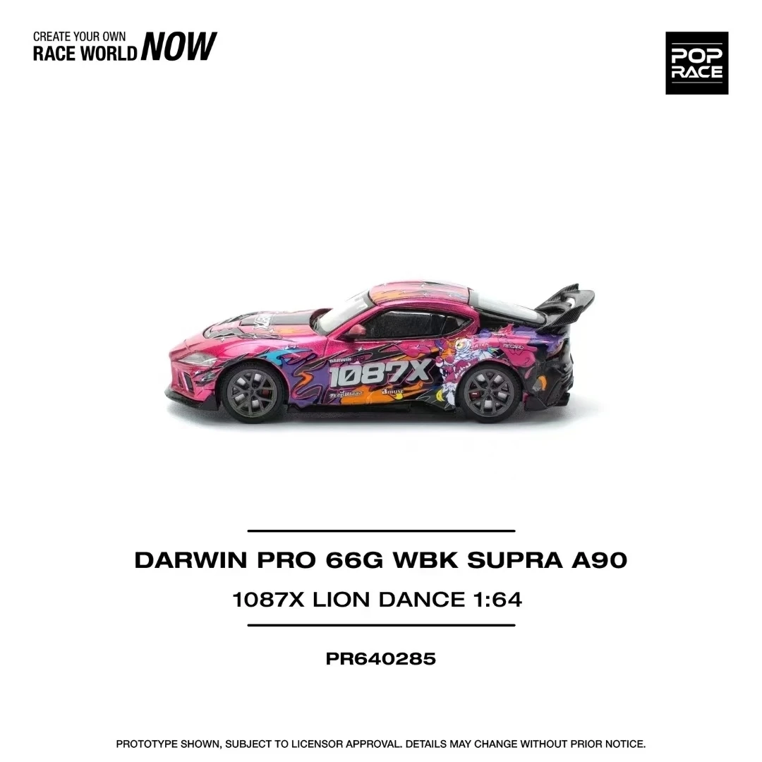 PreSale POP Race 1:64 GR Supra A90 Mk5 Darwin PRO 66G NWB Lion Dance Diecast Diorama Car Model Toy