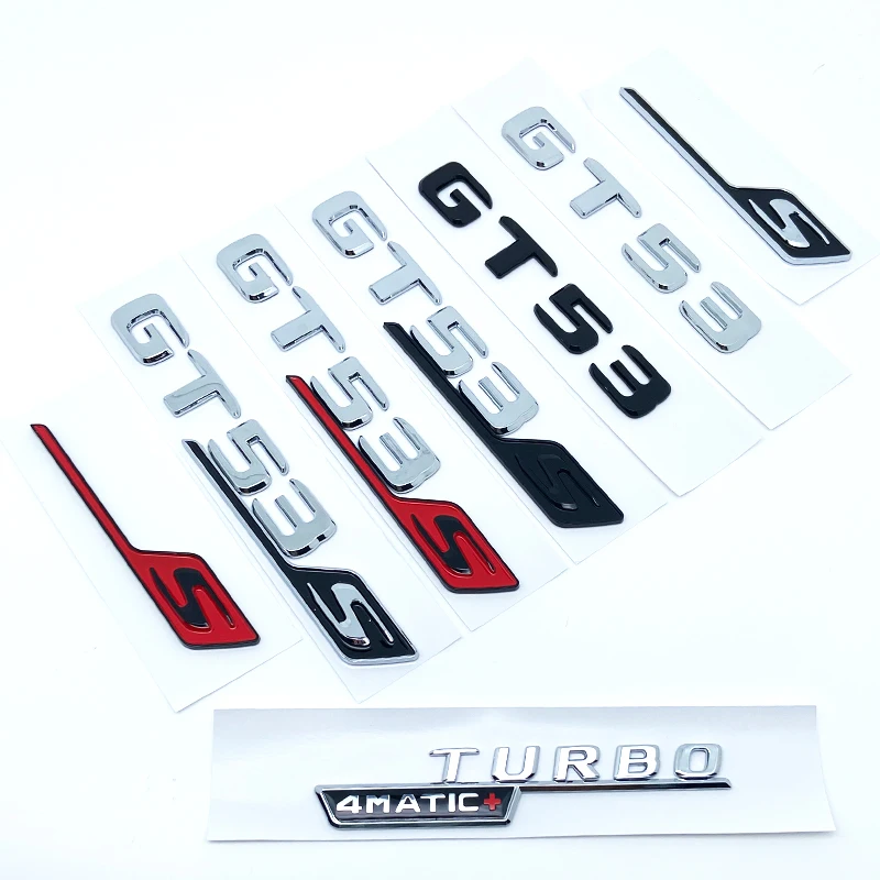 رسائل مسطحة GT50 GT53 GT63 GT63S V8 Biturbo 4matic + ABS شعار لمرسيدس بنز AMG C190 X290 ملصق صندوق السيارة الجانبي
