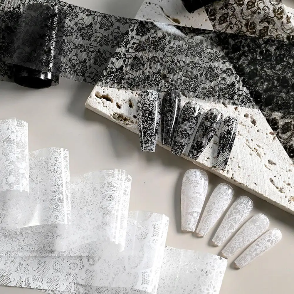 10 Rollen Gemischtes INS Spitzen-Nageltransferfolien-Aufkleber-Set Sexy Spitzenblumenmuster Nagelaufkleber DIY Maniküre-Styling-Werkzeuge – Detail 9