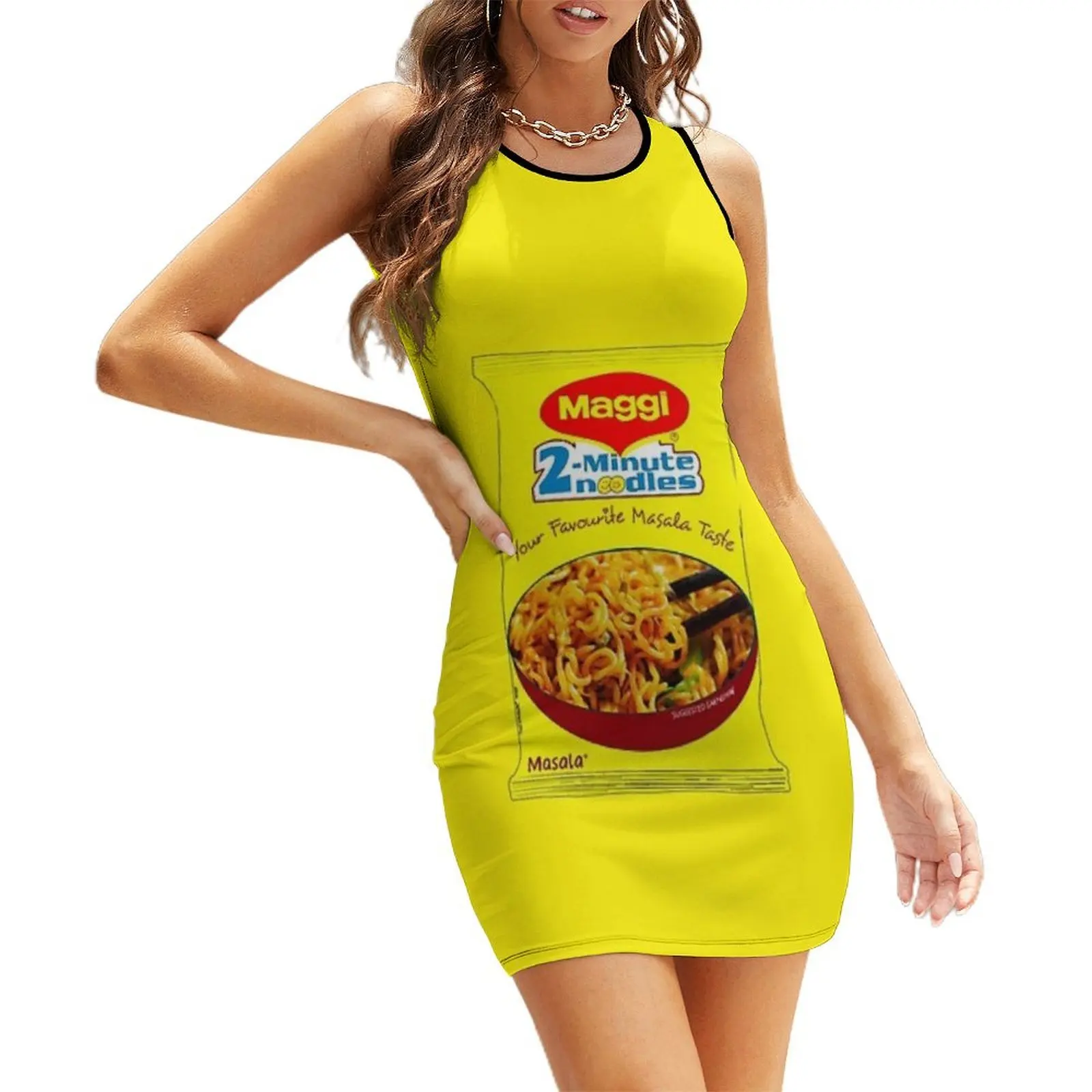 

Maggi Noodles Sleeveless Sundress sexy short dresses daring Bridesmaid dress woman women's evening dress 2025