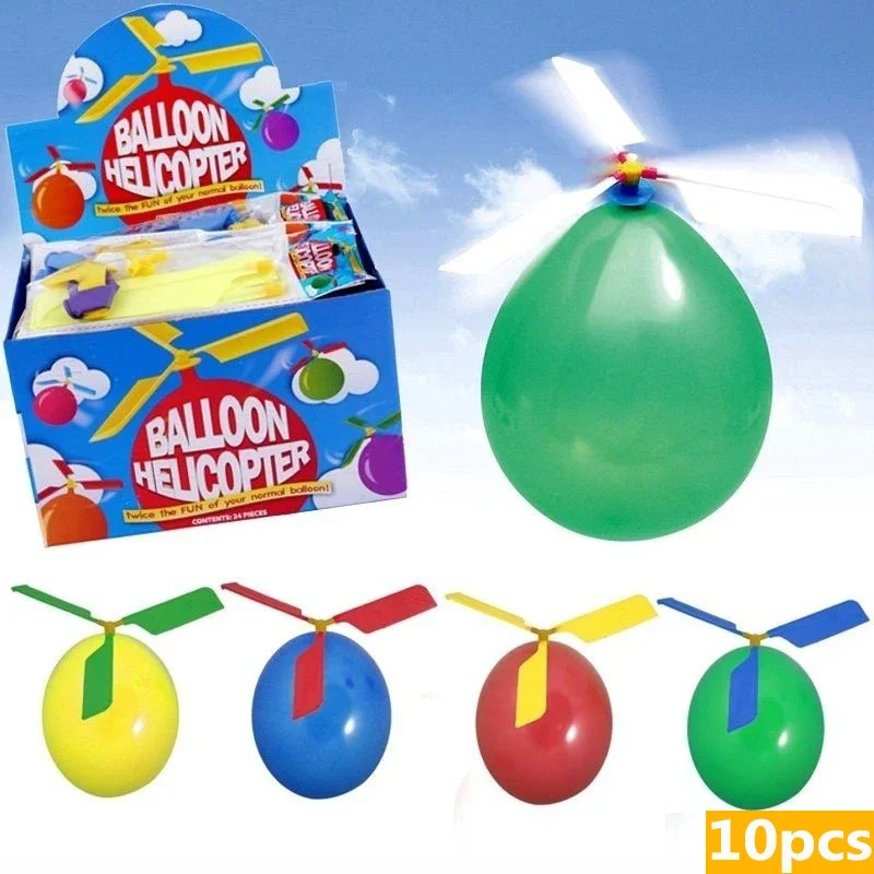 1-10pcs Helicopter Balloon Portable Outdoor Playing Flying Ballon Toy Birthday Party Decorations Kids Gift Party Supplies Globos