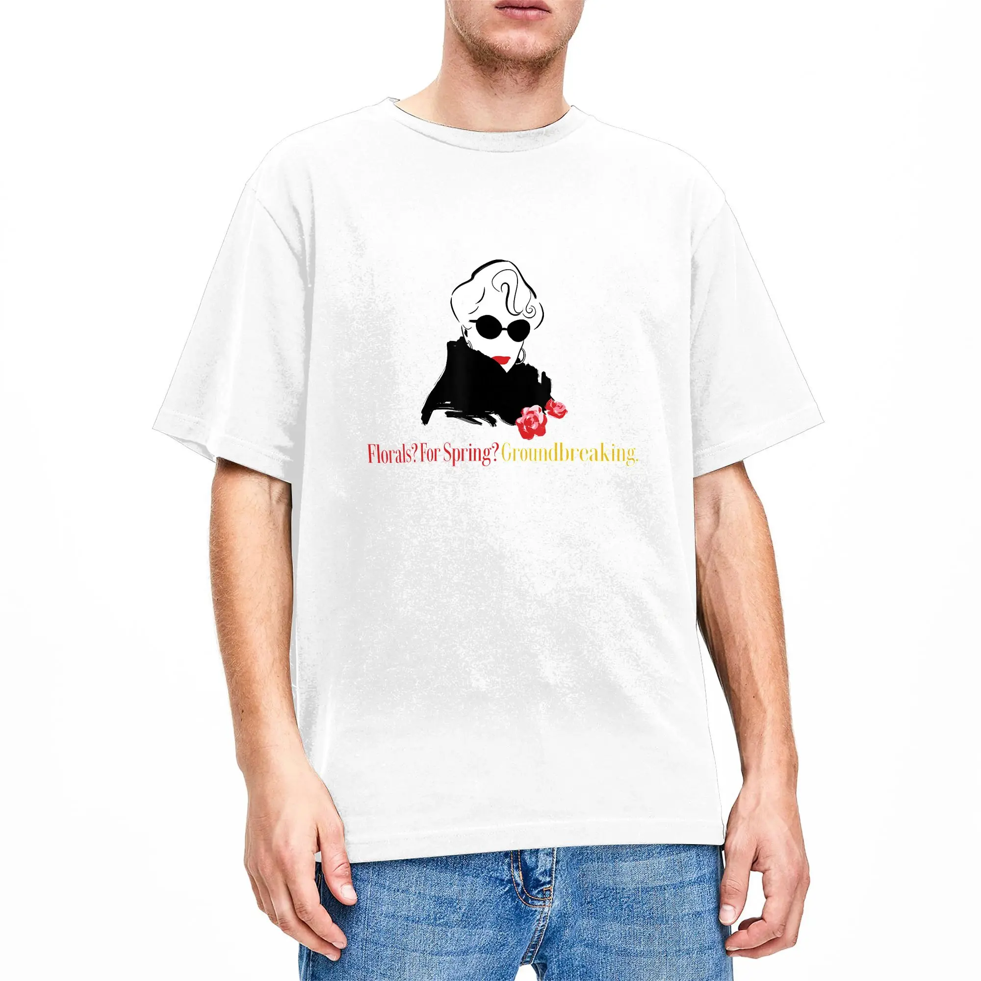 The Devil Wears Pradad T-Shirt Miranda Florals For Spring Quote Fashion T-Shirts Short Sleeves Tops Summer 100% Cotton Top Tees