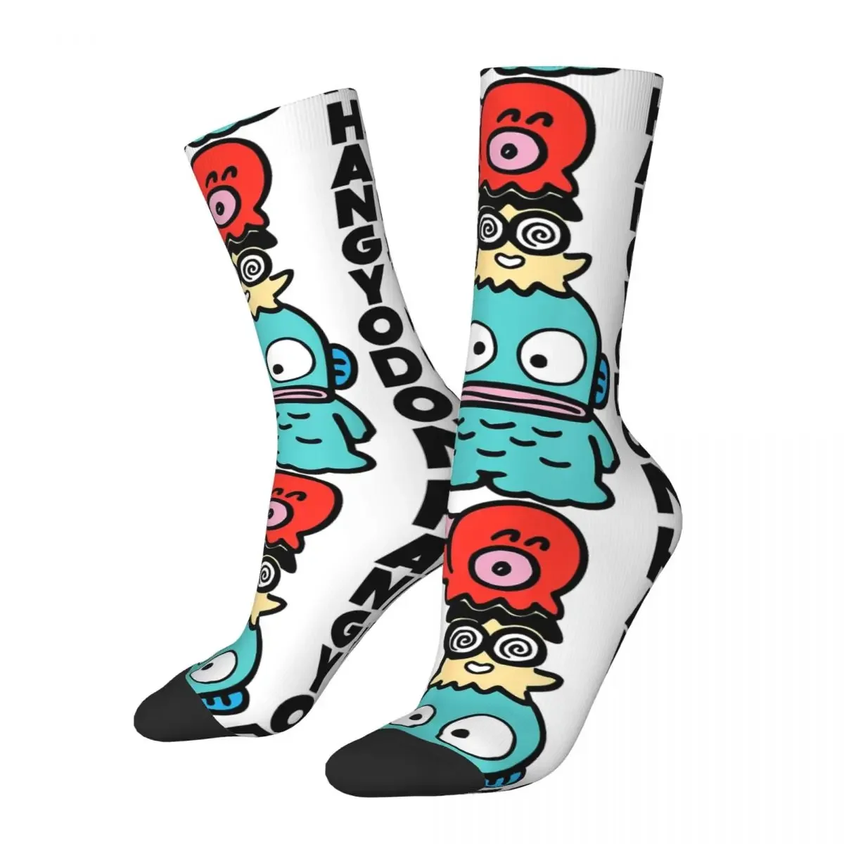 Fashion Sanrio Hangyodon Japanese Sports Socks Polyester Crew Socks for Women Men Sweat Absorbing