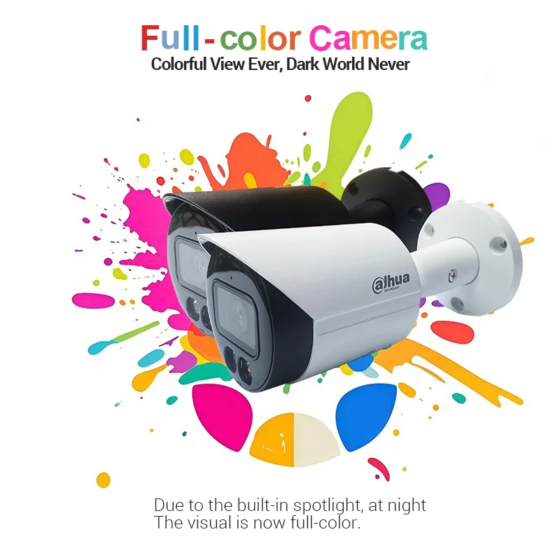 Dahua WizSense 4MP 8MP Full Color Camera Outdoor 4K  POE Security Cam With Mic Smart IR Warm Light HFW2849S-S-IL HFW2449S-S-IL