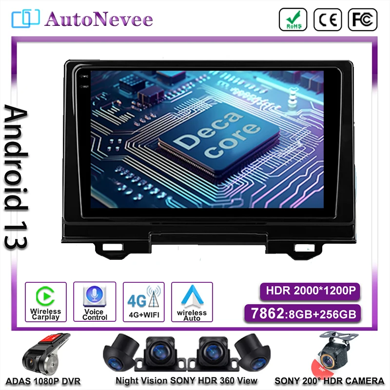 

Автомагнитола, стерео, мультимедийный плеер для Carplay, Android для Honda Vezel 2021GPS, видеорегистратор, головное устройство, экран, навигация, DVD, NO 2DIN