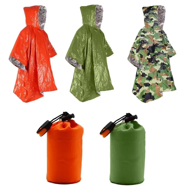 Rain Ponchos for Adults Thickened Hooded Poncho Raincoat Waterproof Lightweight Rain Jacket Backpacking Gear for Men Women