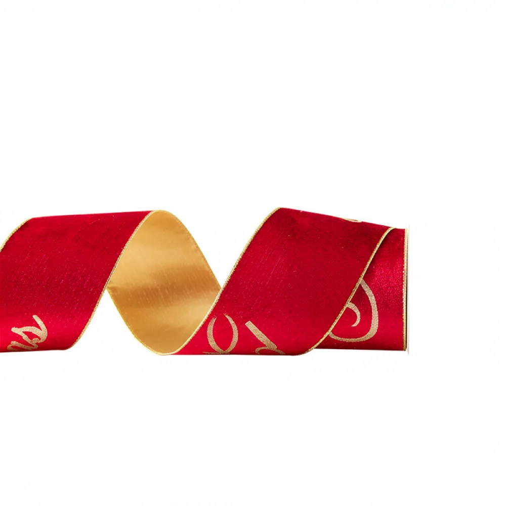 Premium Velvet Ornament Merry Christmas Fabric Ribbon Hanging Decoration For Xmas Tree Gift Box Party Supplies
