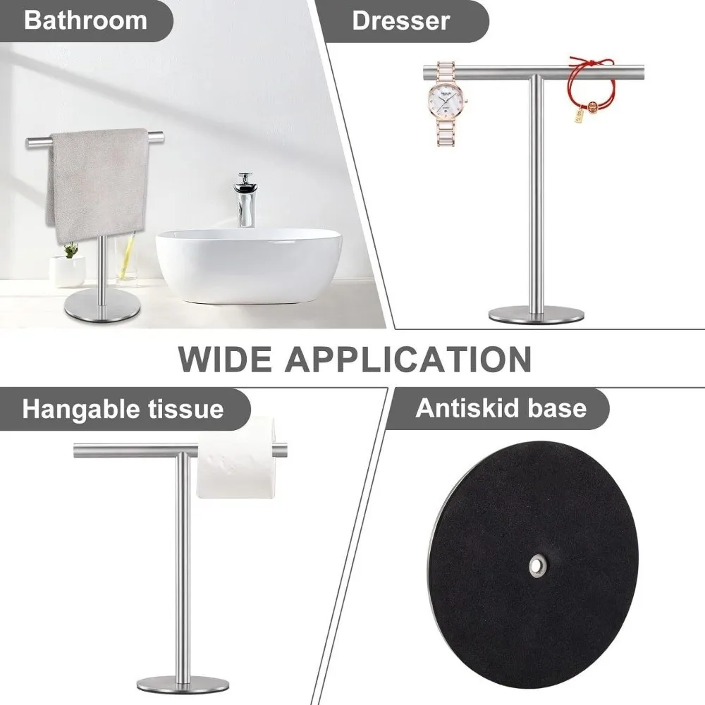 

New Stainless Steel Towel Rack Movable Rustproof Display Stand Multi-Purpose Modern Style Counter Organizer Bathroom
