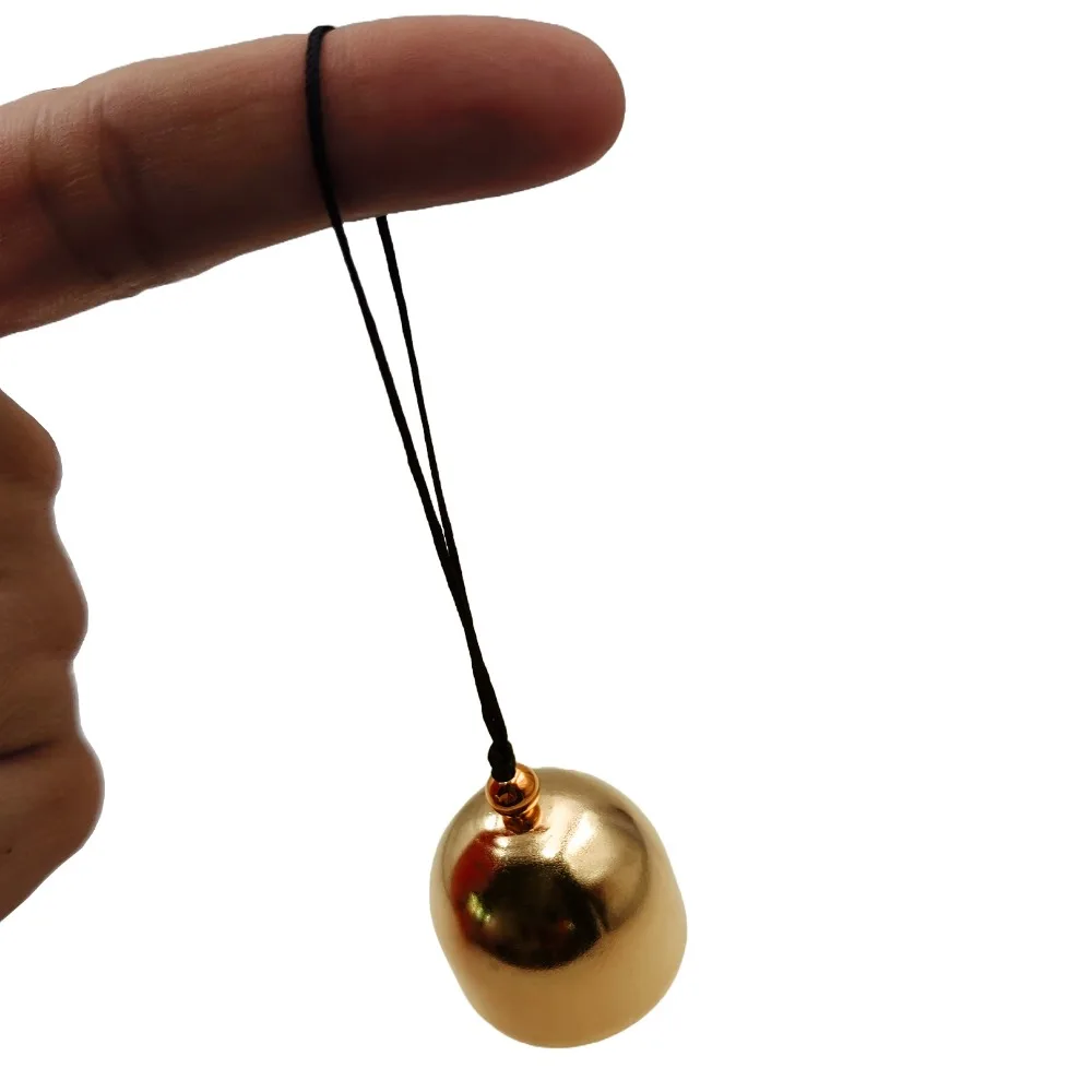 18PCS Pleasant Sound Vintage Golden Hanging Bells Round Shape Metal Wind Chimes With Hanging Rope Bells Party Wedding