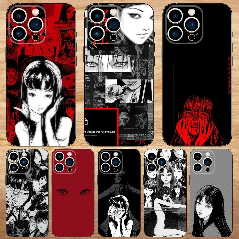 Anime T-Tomie Kawakami Phone Case For iPhone15,14,13,12,11,Pro,Max,Plus,Mini,X,XS,XR,8,7,6,S,Plus,SE Soft Black Case