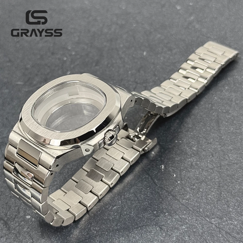 New 40mm for Philippe Square Watch Case Accessories Fit 30.5mm NH35 Dial for Seiko NH35 Movement Sapphire Crystal Glass Back image 6