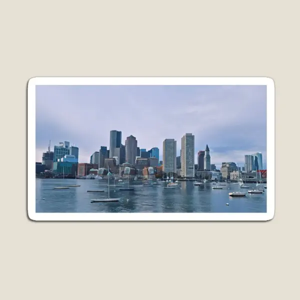 Boston Skyline Harbour View  Magnet Holder Home Toy Magnetic Stickers for Fridge Organizer Children Decor Kids Baby Refrigerator