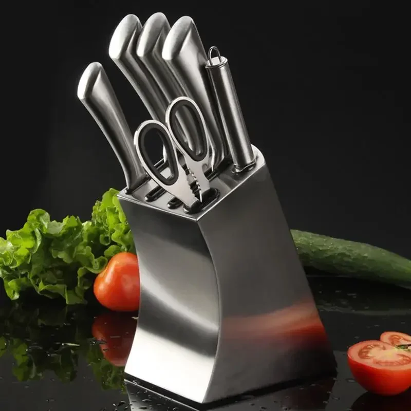 

Stainless Steel Knife Holder Creative Knife Block Kitchen Knives Storage Rack Inserted Knife Organizer