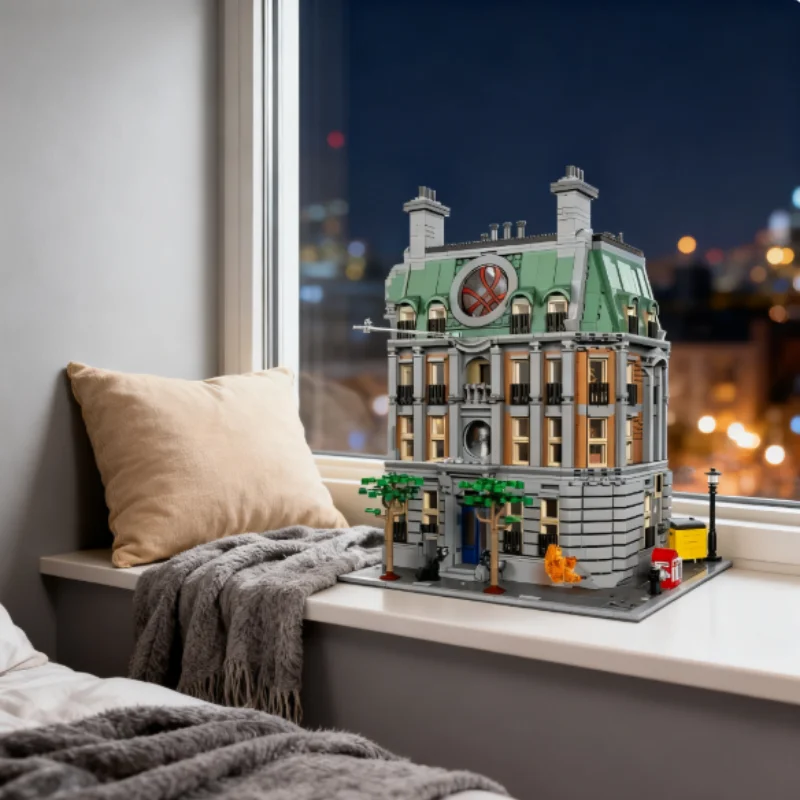 2708 stks Moderne Stedelijke Straatbeeld 76218 Model Bouwsteen Montage Baksteen Architectuur Kerst Speelgoed Jongen Kinderen Verjaardagscadeautjes