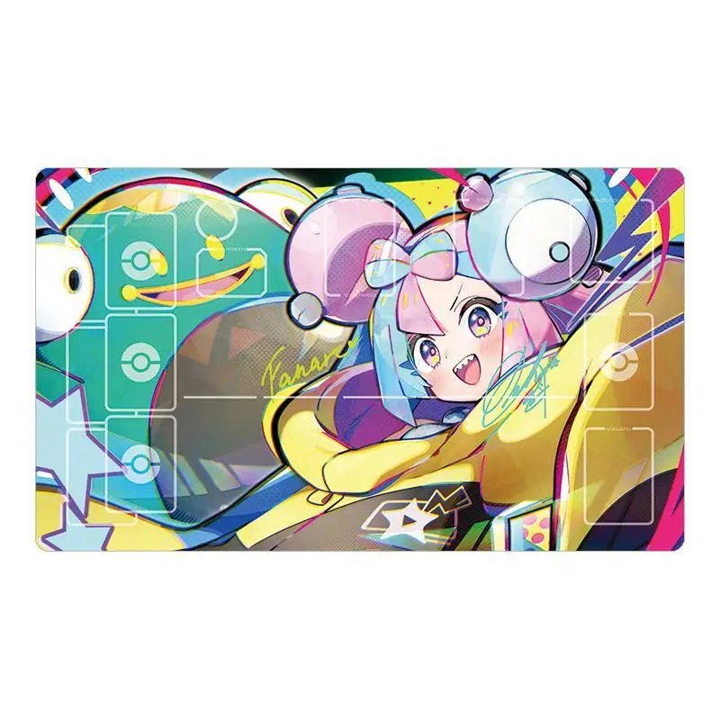 Cartoon Iono PTCG DIY Anime Game Battle card Rubber Card Pad Mouse Pad Keyboard Pad 600*350*2mm