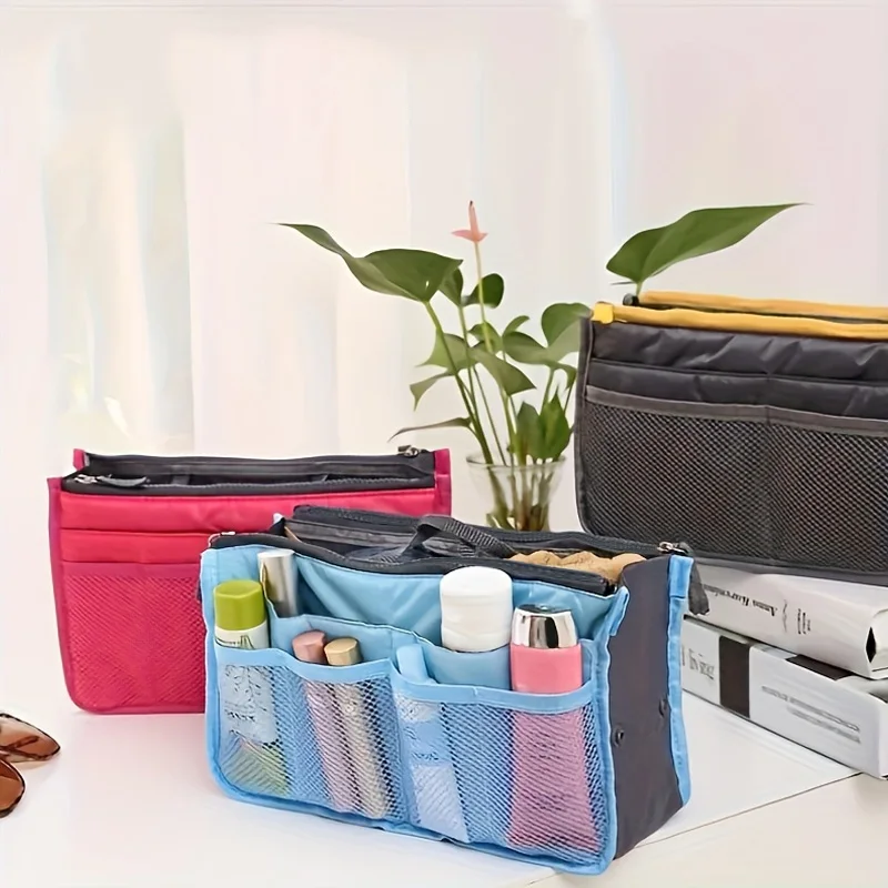 Multifunktionale Große Kosmetiktasche Tragbare Doppel-Reißverschluss Toilettenartikel Reisetasche Wickeltasche mit Mehreren Fächern – Detail 2