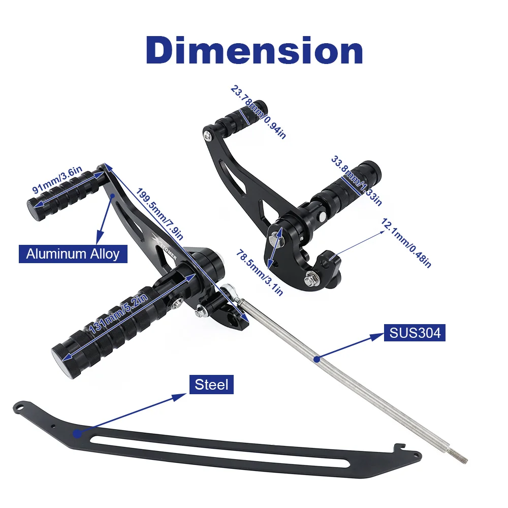 Fit For Yamaha XVS650 V-STAR Custom/ Classic/ Silverado XVS400 Dragstar Motorcycle Forward Controls Footrest Extension Foot Pegs