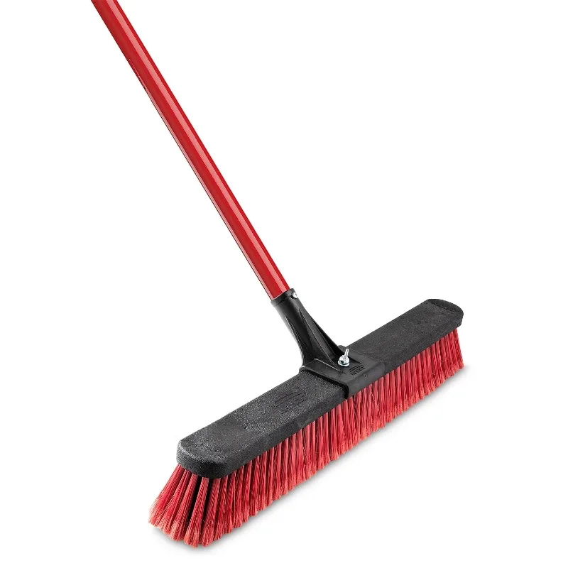 

Push Brooms 24 in. Multi-Surface Red & Black Heavy Duty Steel Handle